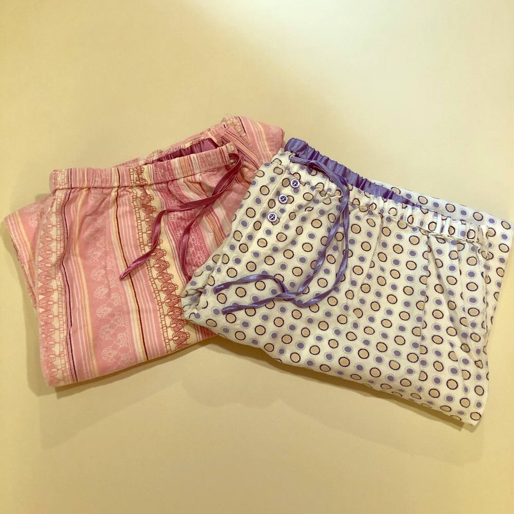 2-pairs Lightweight Flannel Sleep Pants